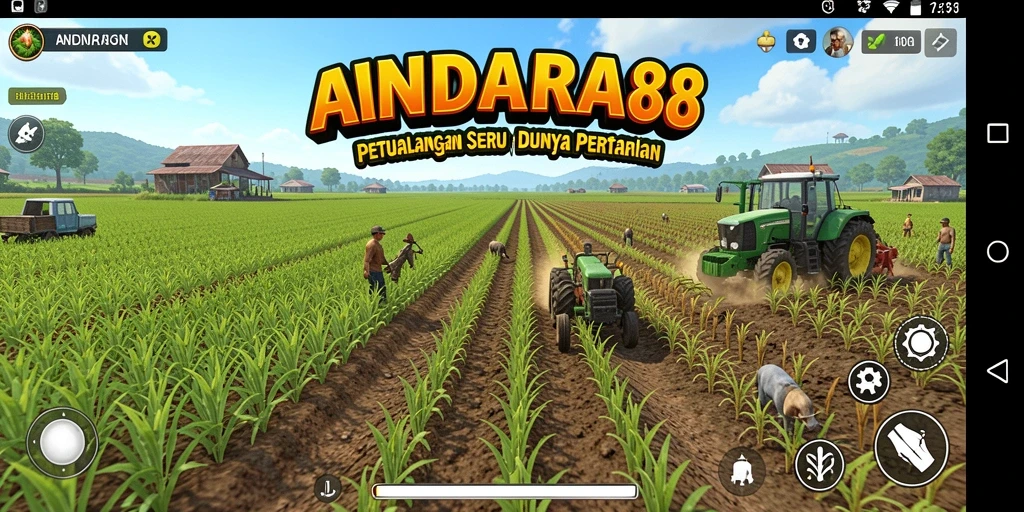 Screenshot utama ANDARA88 menampilkan kebun yang rimbun dan berwarna-warni.
