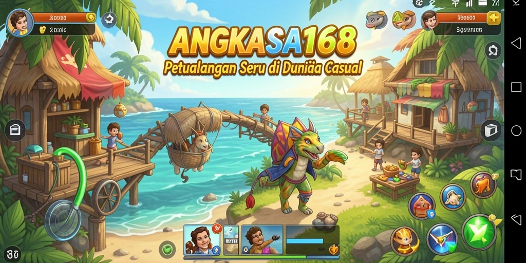 Screenshot gameplay menunjukkan petualangan penuh warna di ANGKASA168.