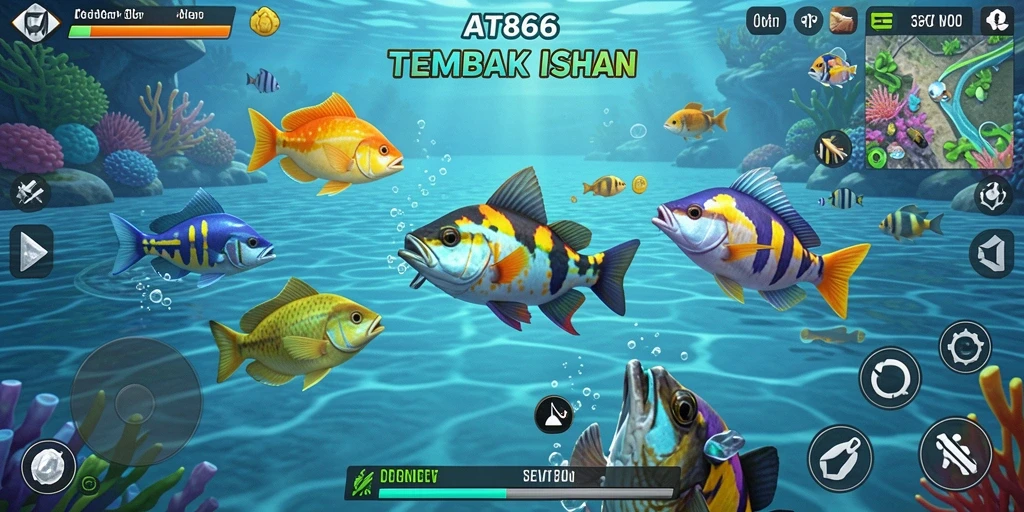 Gameplay seru Tembak Ikan dengan ikan beragam.