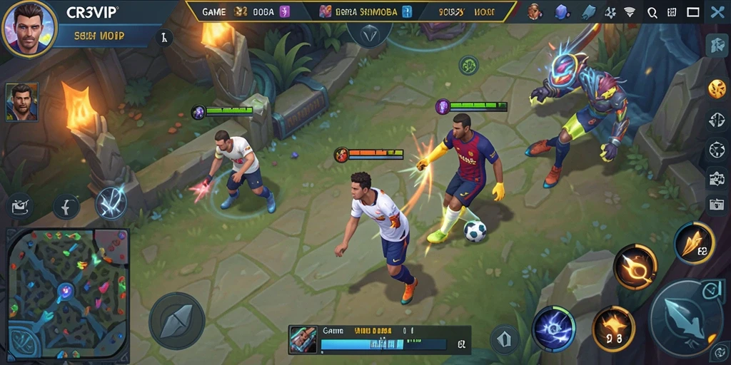 Tampilan permainan MOBA yang intens dan seru dari CR7VIP.