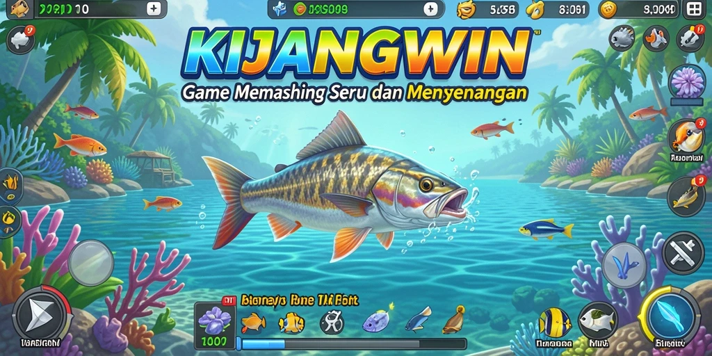 Tampilan gameplay KIJANGWIN yang menarik saat memancing.