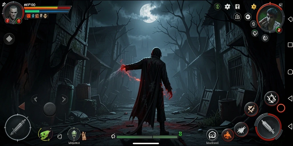 Screenshot gameplay KPK100 yang menunjukkan suasana Horror yang mencekam.