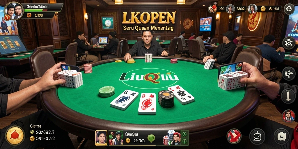 Screenshot LKOPEN menampilkan gameplay seru dan strategi QiuQiu.