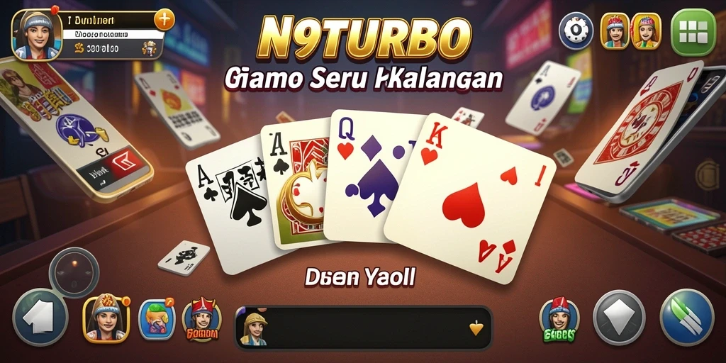 Tampilan gameplay seru dalam N9TURBO saat bermain Domino.