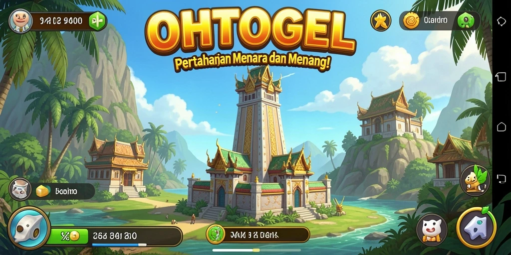 Tampilan gameplay seru dalam OHTOGEL dengan strategi Tower Defense.