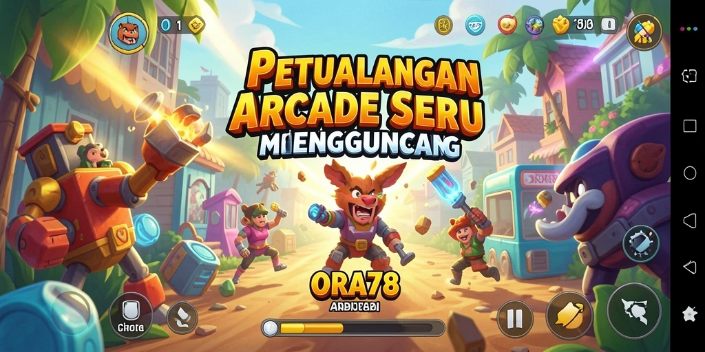 Tampilan gameplay seru ORA78 dalam aksi penuh warna.