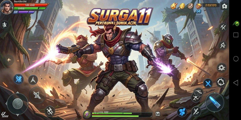 Tampilan mendebarkan dari gameplay SURGA11 yang penuh aksi.
