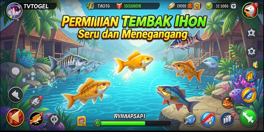 Tampilan gameplay seru dalam game Tembak Ikan TVTOGEL.