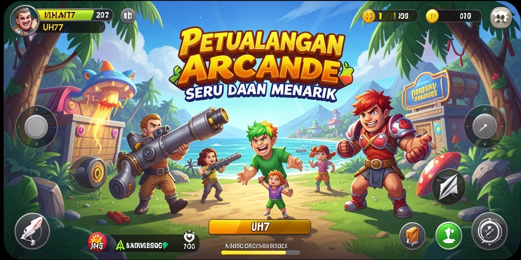 Tangkapan layar UH77 menampilkan keseruan gameplay Arcade yang mengasyikkan.