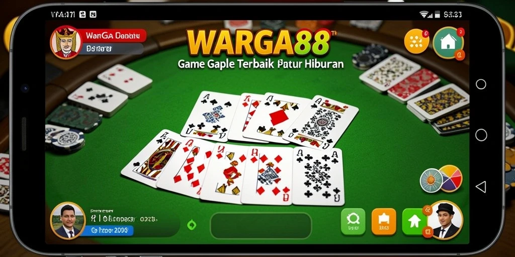 Tampilan gameplay seru dalam WARGA88 yang menampilkan kartu Gaple.