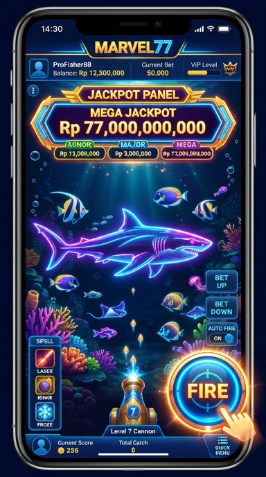 Tampilan antarmuka intuitif marvel77 untuk pengguna Android.